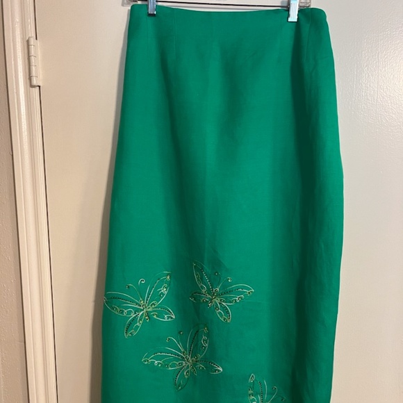 Jessica Howard 2 Piece Kelly Green Top and Long Skirt, Size 12 - Picture 6 of 7